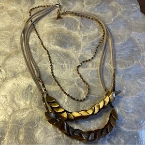 Elegant Gold and Silver Leaf Necklace